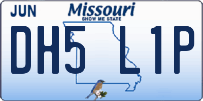 MO license plate DH5L1P