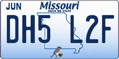 MO license plate DH5L2F