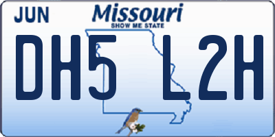 MO license plate DH5L2H