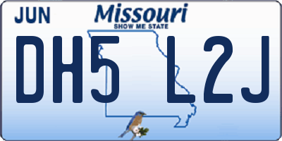 MO license plate DH5L2J