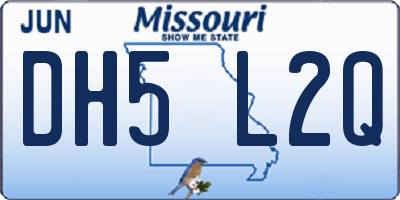 MO license plate DH5L2Q