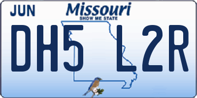 MO license plate DH5L2R