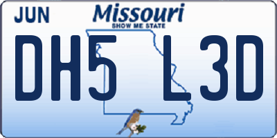 MO license plate DH5L3D