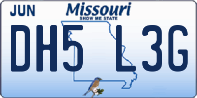MO license plate DH5L3G