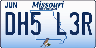 MO license plate DH5L3R