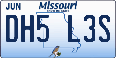MO license plate DH5L3S