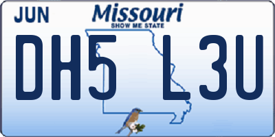 MO license plate DH5L3U