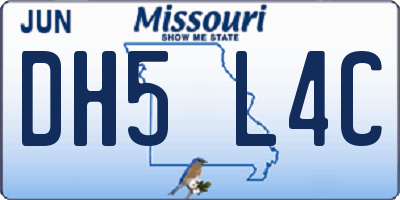 MO license plate DH5L4C