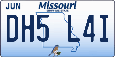 MO license plate DH5L4I