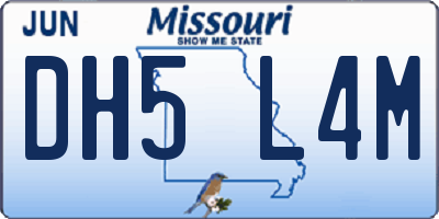 MO license plate DH5L4M
