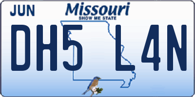 MO license plate DH5L4N