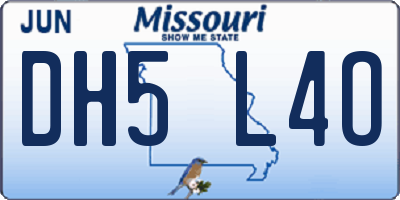 MO license plate DH5L4O