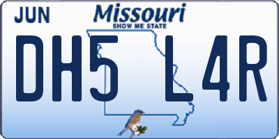 MO license plate DH5L4R