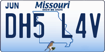MO license plate DH5L4V