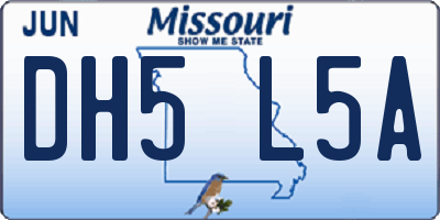 MO license plate DH5L5A