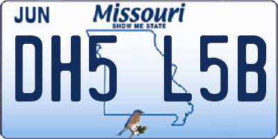 MO license plate DH5L5B