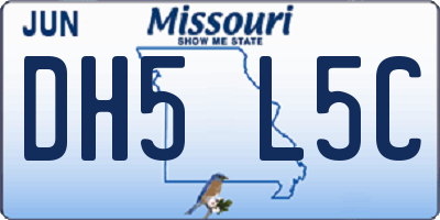 MO license plate DH5L5C
