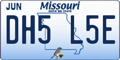 MO license plate DH5L5E