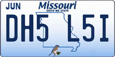 MO license plate DH5L5I