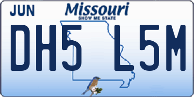 MO license plate DH5L5M