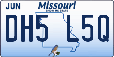 MO license plate DH5L5Q