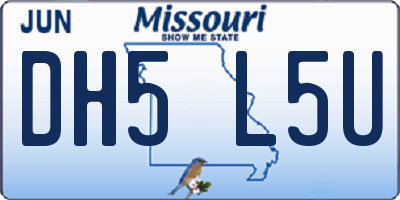 MO license plate DH5L5U