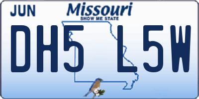 MO license plate DH5L5W