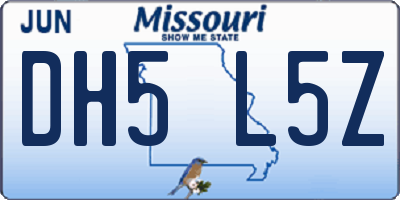 MO license plate DH5L5Z