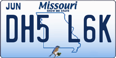 MO license plate DH5L6K