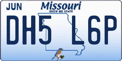 MO license plate DH5L6P