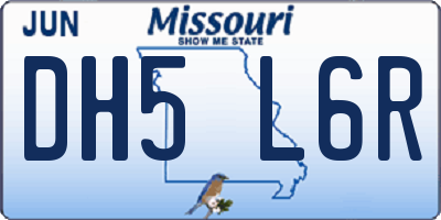 MO license plate DH5L6R