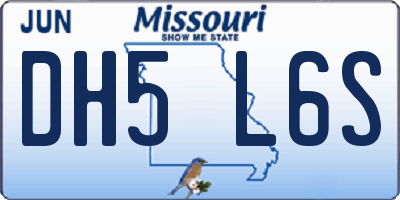 MO license plate DH5L6S