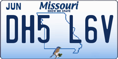 MO license plate DH5L6V