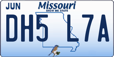 MO license plate DH5L7A