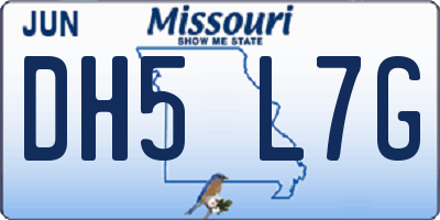 MO license plate DH5L7G