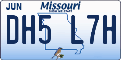MO license plate DH5L7H