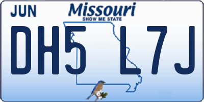 MO license plate DH5L7J