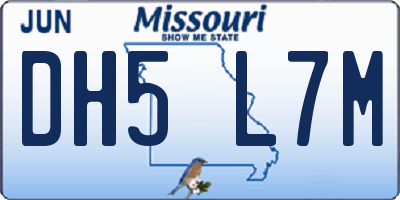 MO license plate DH5L7M