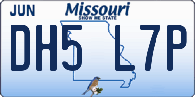 MO license plate DH5L7P