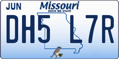 MO license plate DH5L7R