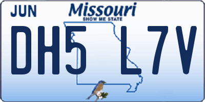 MO license plate DH5L7V
