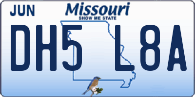 MO license plate DH5L8A