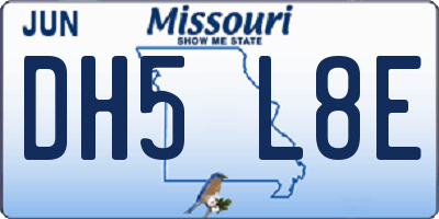 MO license plate DH5L8E
