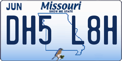 MO license plate DH5L8H