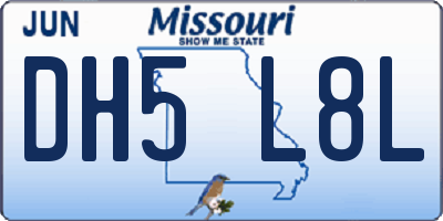 MO license plate DH5L8L