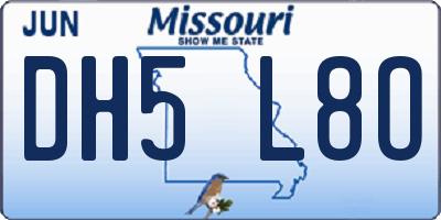 MO license plate DH5L8O