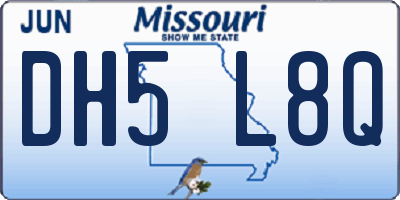 MO license plate DH5L8Q
