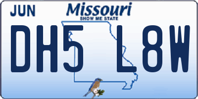 MO license plate DH5L8W
