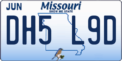 MO license plate DH5L9D