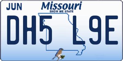 MO license plate DH5L9E